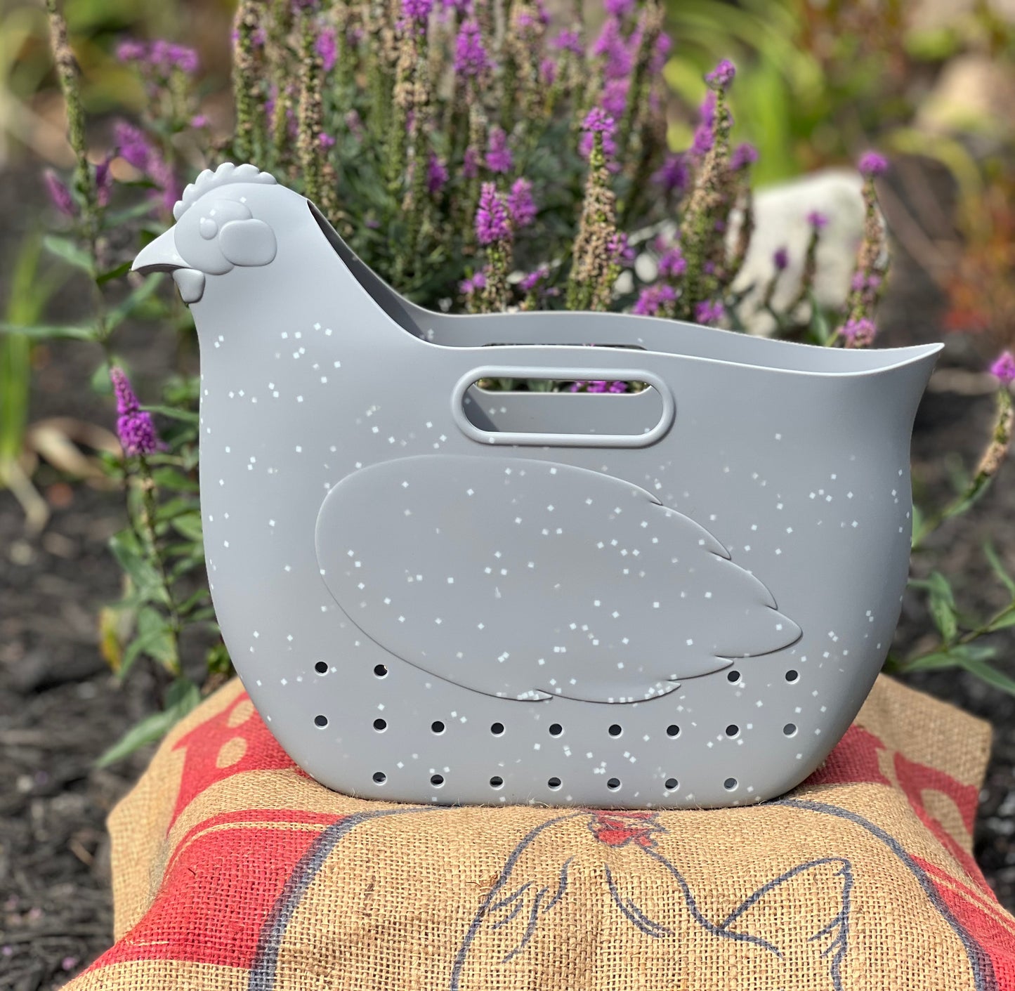Hefty Hen Egg & Garden Bag, Grey & White Speckle