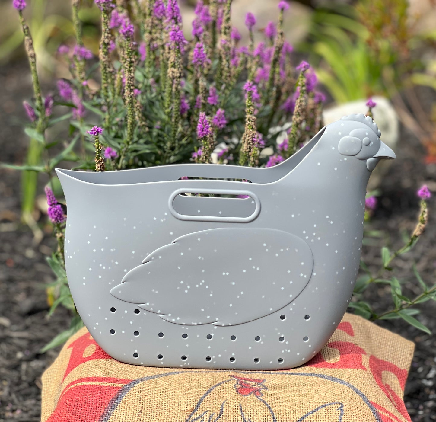 Hefty Hen Egg & Garden Bag, Grey & White Speckle