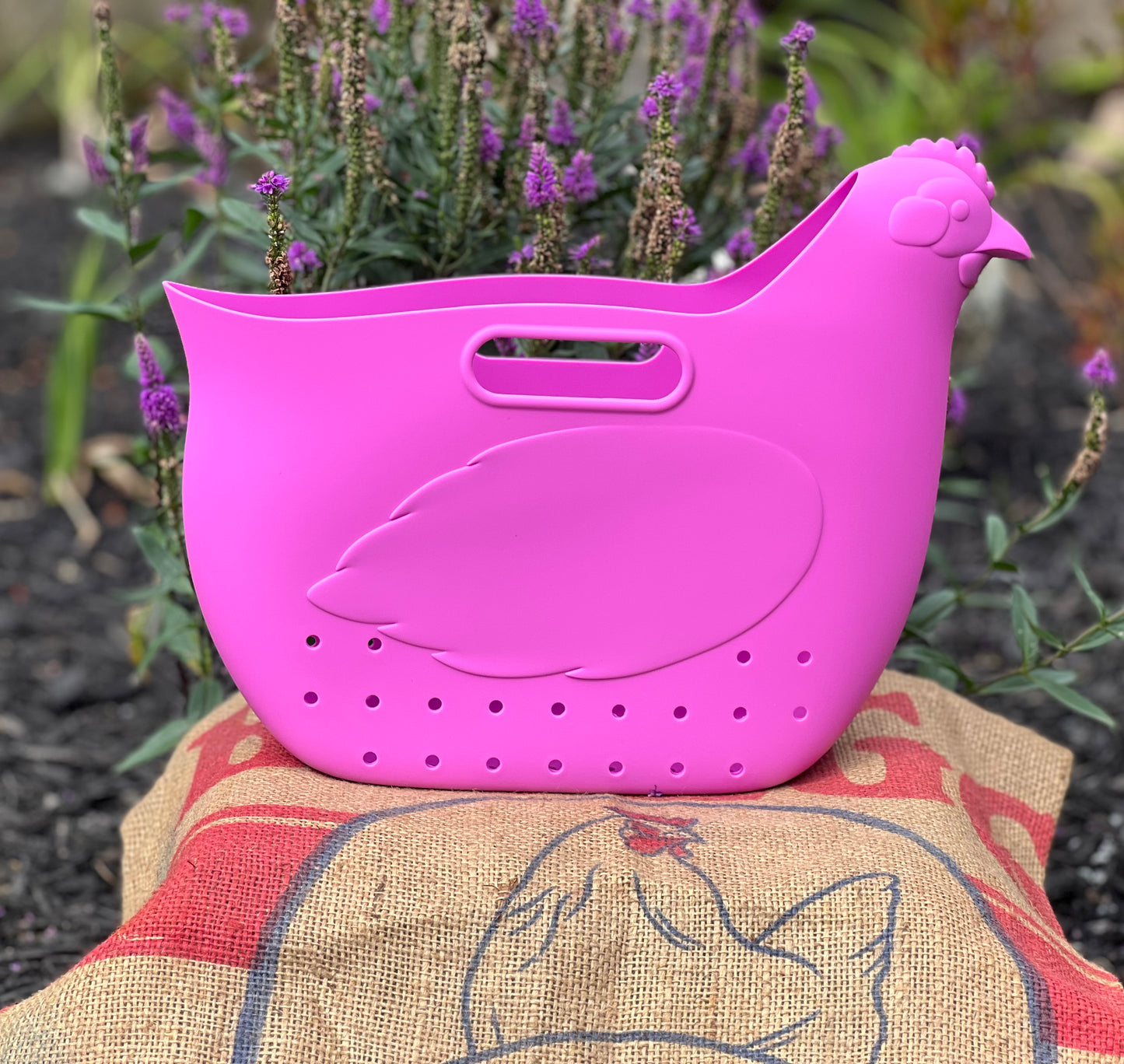 Hefty Hen Egg & Garden Bag, Pretty in Pink